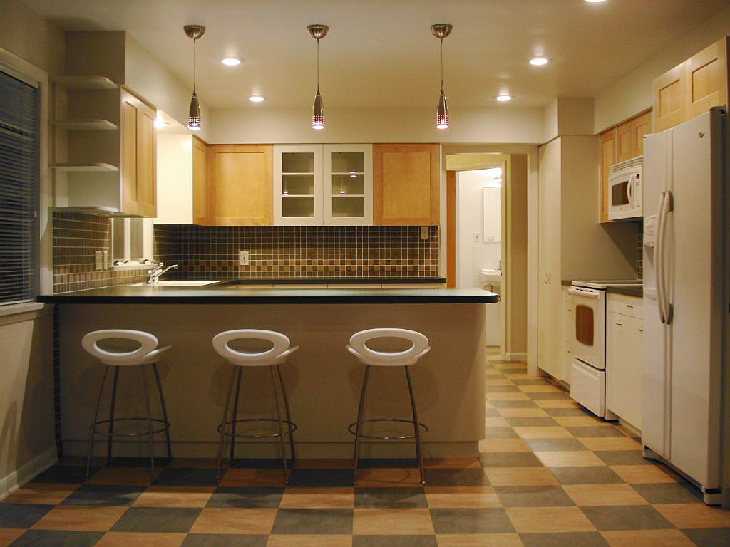 1950's style checkerboard kitchen